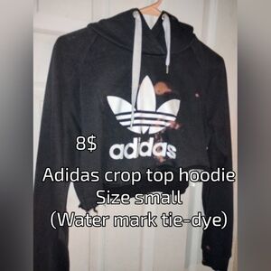 Adidas crop top old school bleach tie dye